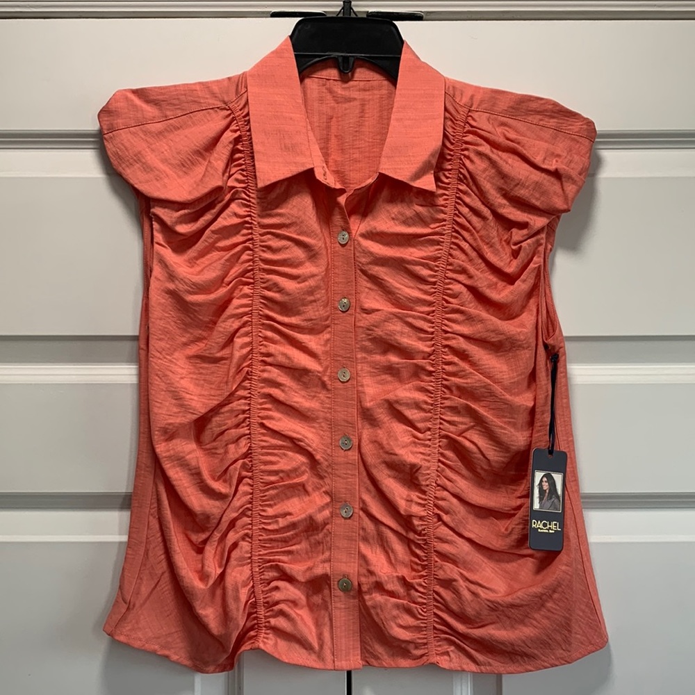 Brand new with tags ruching cap sleeves shirt